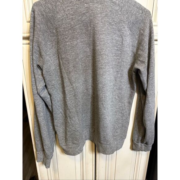 Monrow Women's Crew Neck Original Fleece Vintage Raglan Pullover Gray Medium - Picture 3 of 7